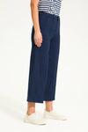 Side view of FDJ Suzanne Denim Wide Leg Crop in navy