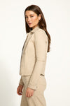 Side view of FDJ Twill Jean-Style Jacket - Style 1992511 in sandstone