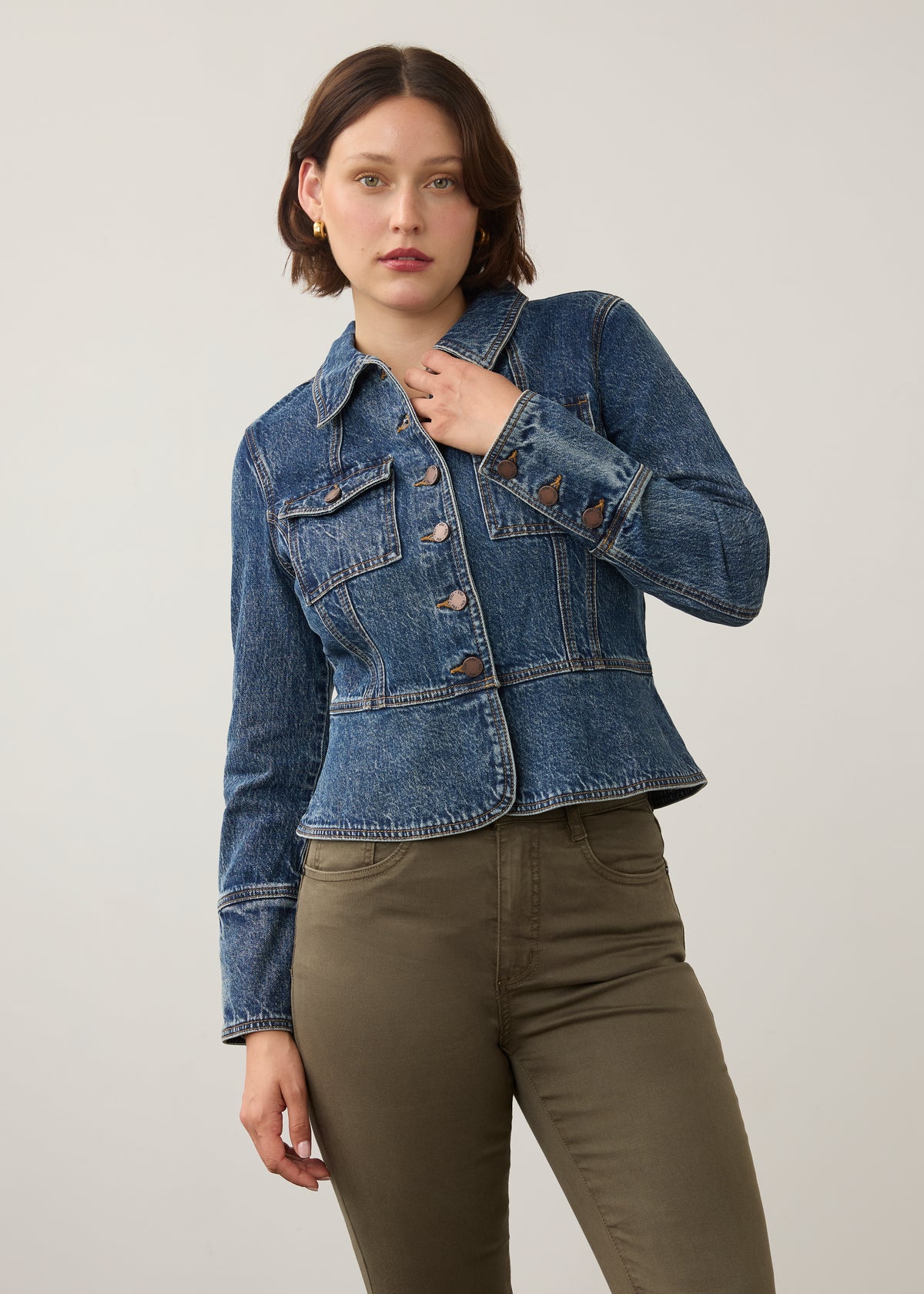 Front view of FDJ Utility Jean Jacket - Style 10022225