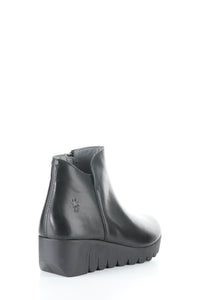 Back angle view of Fly London Ankle Boot - Style Vang in black