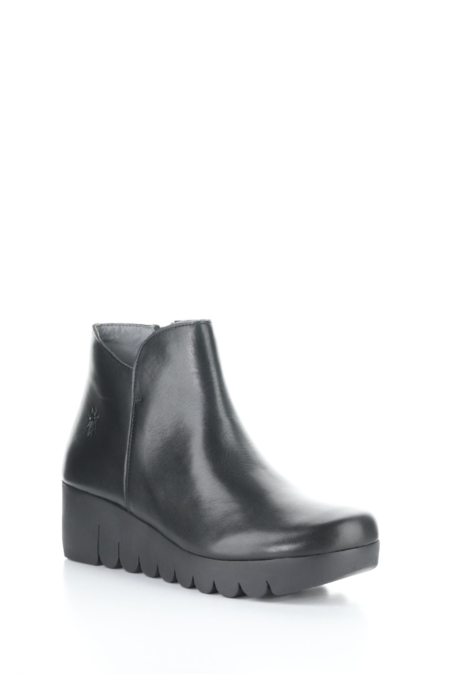 Front angle view of Fly London Ankle Boot - Style Vang in black