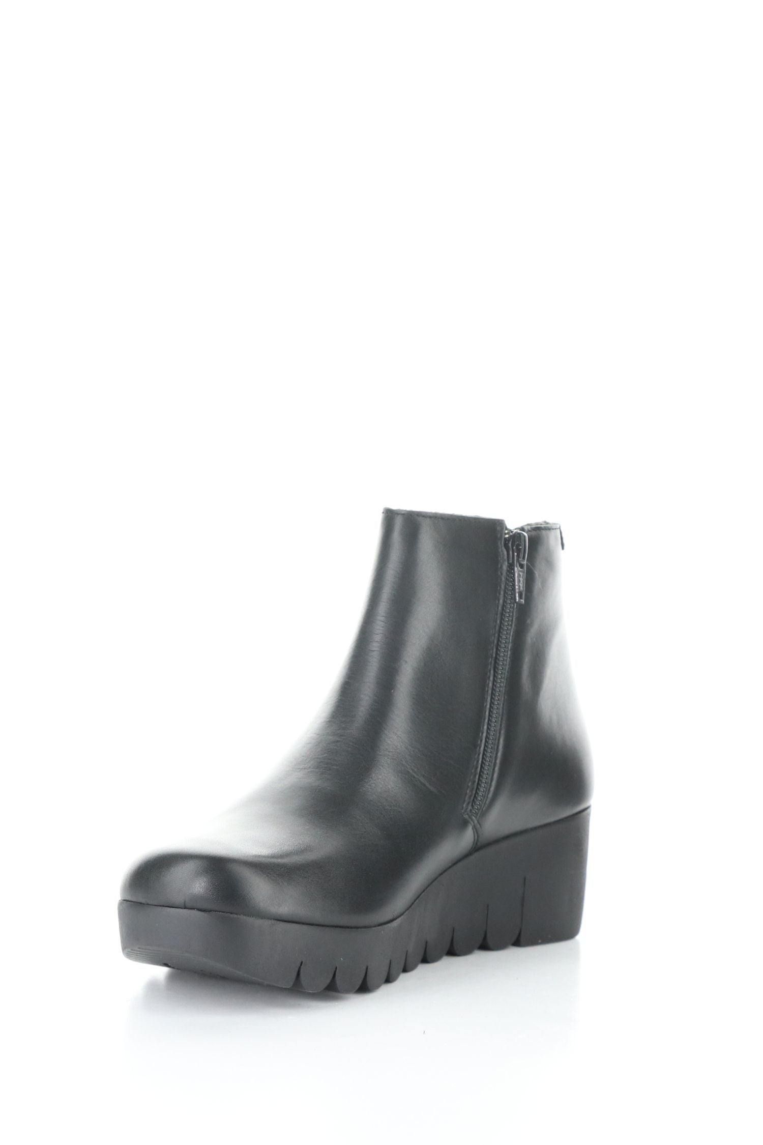 Front inside angle view Fly London Ankle Boot - Style Vang in black