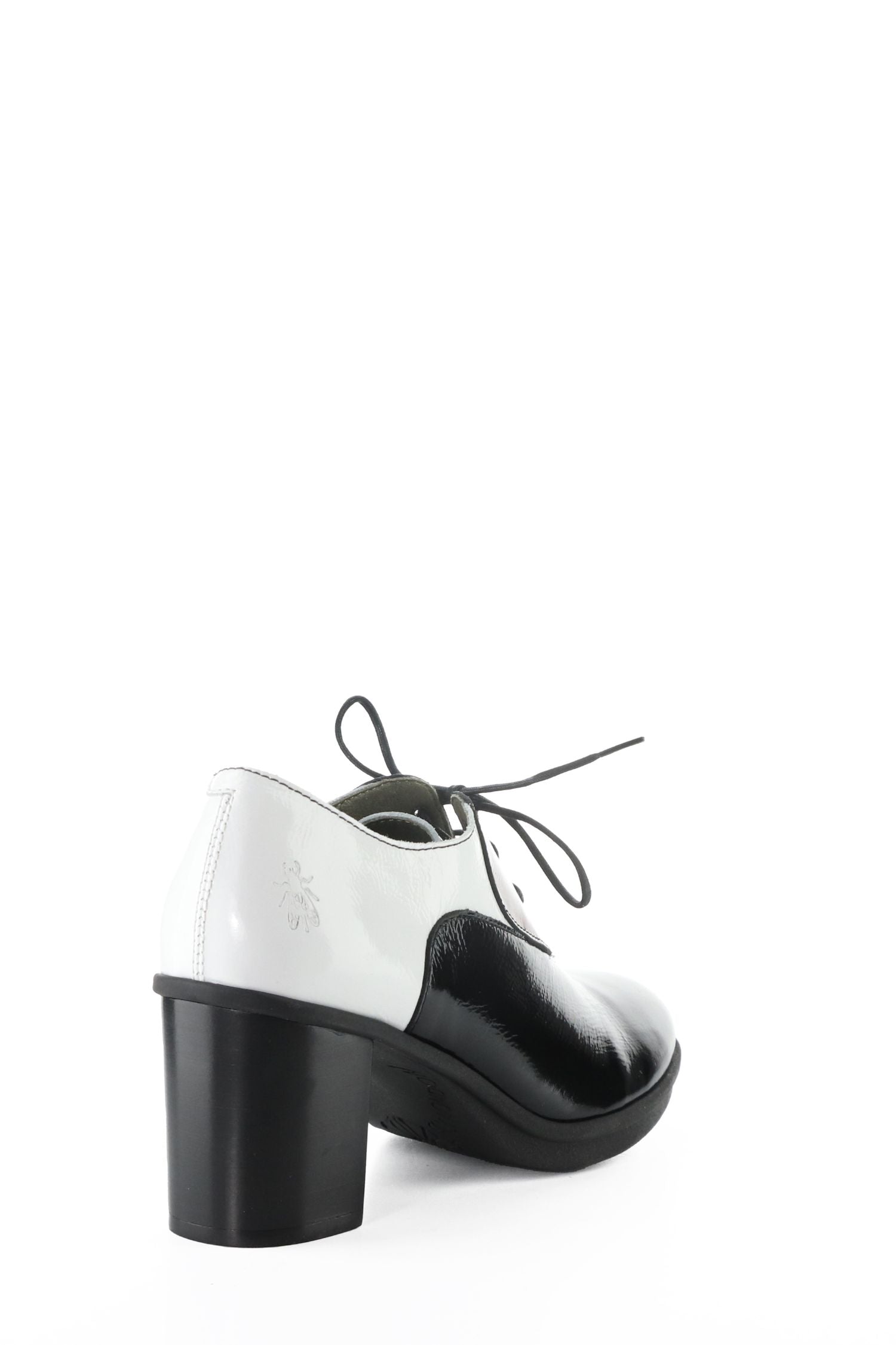 Back outside angle view of Fly London Block Heel Pump - Style Geil