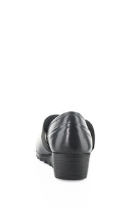 Back view of Fly London Wedge Pump - Style Olid in black