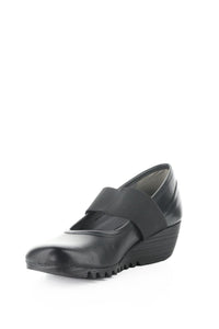 Inside angle view of Fly London Wedge Pump - Style Olid in black