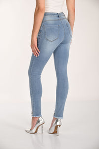 Back view of Frank Lyman Bling Skinny Jeans - Style 266528