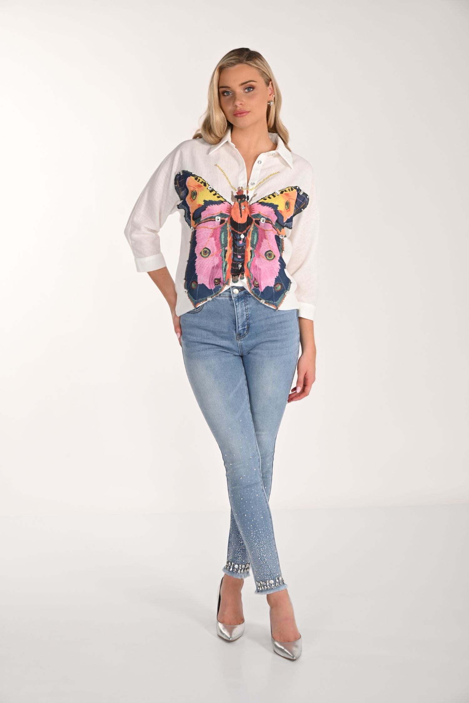 Outfit2 of Frank Lyman Bling Skinny Jeans - Style 266528