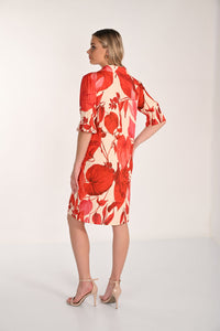 Back view of Frank Lyman Floral Puff Sleeve Shift Dress - Style 266188