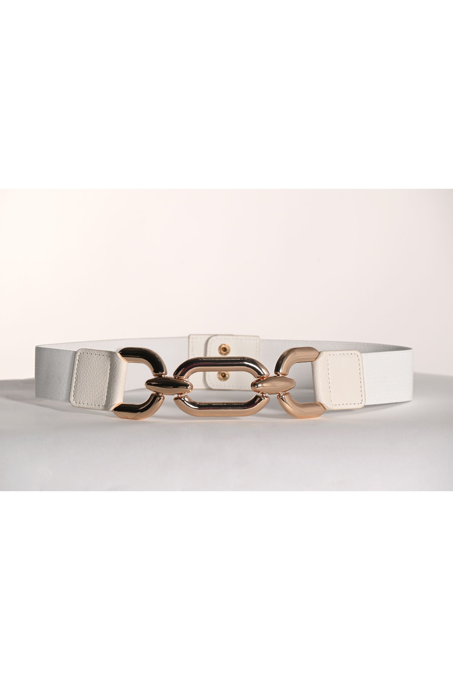 Frank Lyman Gold Link Stretch Belt - Style A26602 front