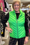 Front view of Fransden Lightweight Down Vest - Style 529 in grass green