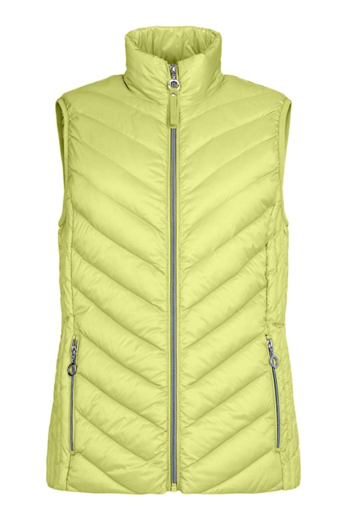 Front view of Fransden Lightweight Down Vest - Style 529 in lime