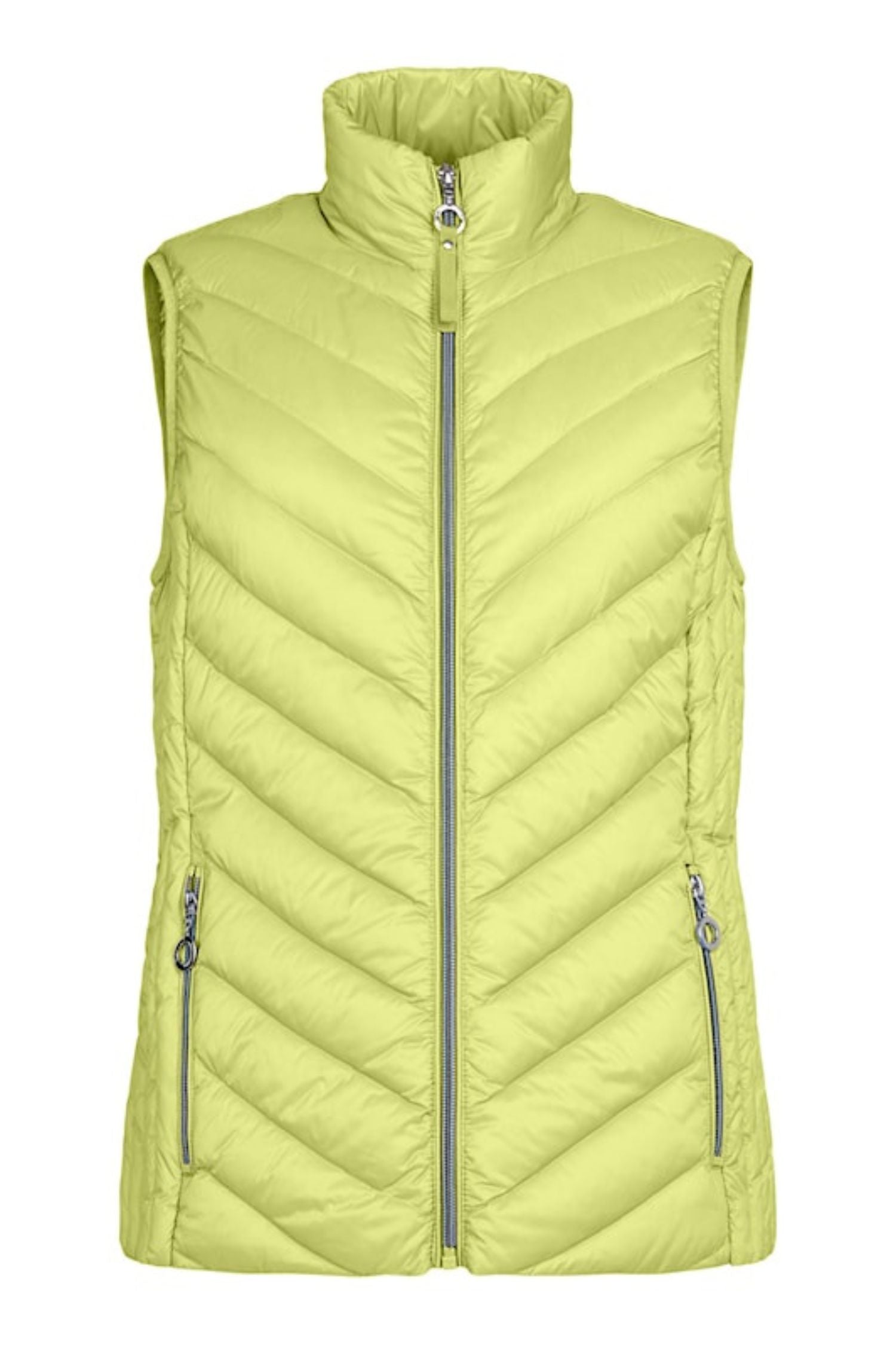 Front view of Fransden Lightweight Down Vest - Style 529 in lime