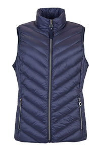 Front view of Fransden Lightweight Down Vest - Style 529 in navy