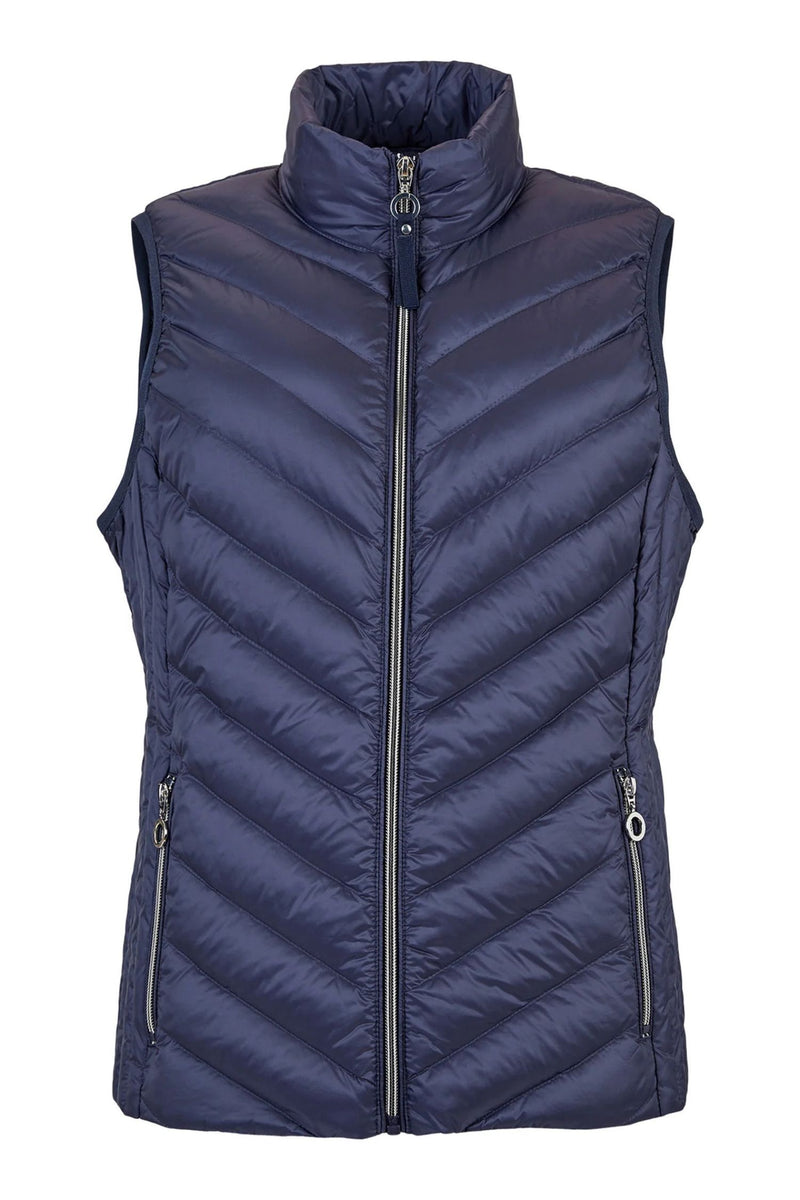 Front view of Fransden Lightweight Down Vest - Style 529 in navy