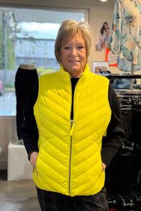Front view of Fransden Lightweight Down Vest - Style 529 in sunshine
