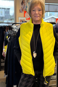 Open front view of Fransden Lightweight Down Vest - Style 529 in sunshine