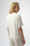 Back view of Joseph Ribkoff Amour Knit T-Shirt with Rhinestone Detail - 254958-WW
