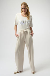 Outfit view of Joseph Ribkoff Amour Knit T-Shirt with Rhinestone Detail - 254958-WW