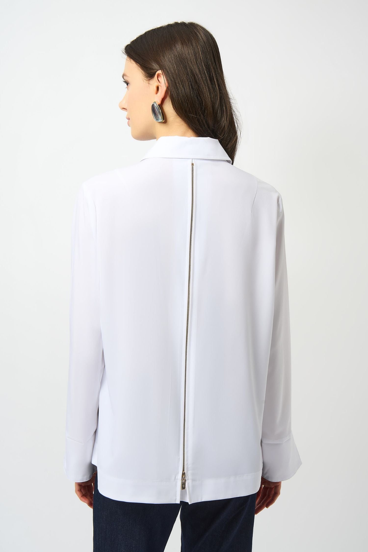 Back view of Joseph Ribkoff Blouse - Style 253923-OW in white
