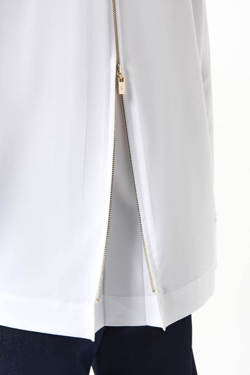 Back zipper view of Joseph Ribkoff Blouse - Style 253923-OW in white