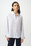 Front view of Joseph Ribkoff Blouse - Style 253923-OW in white