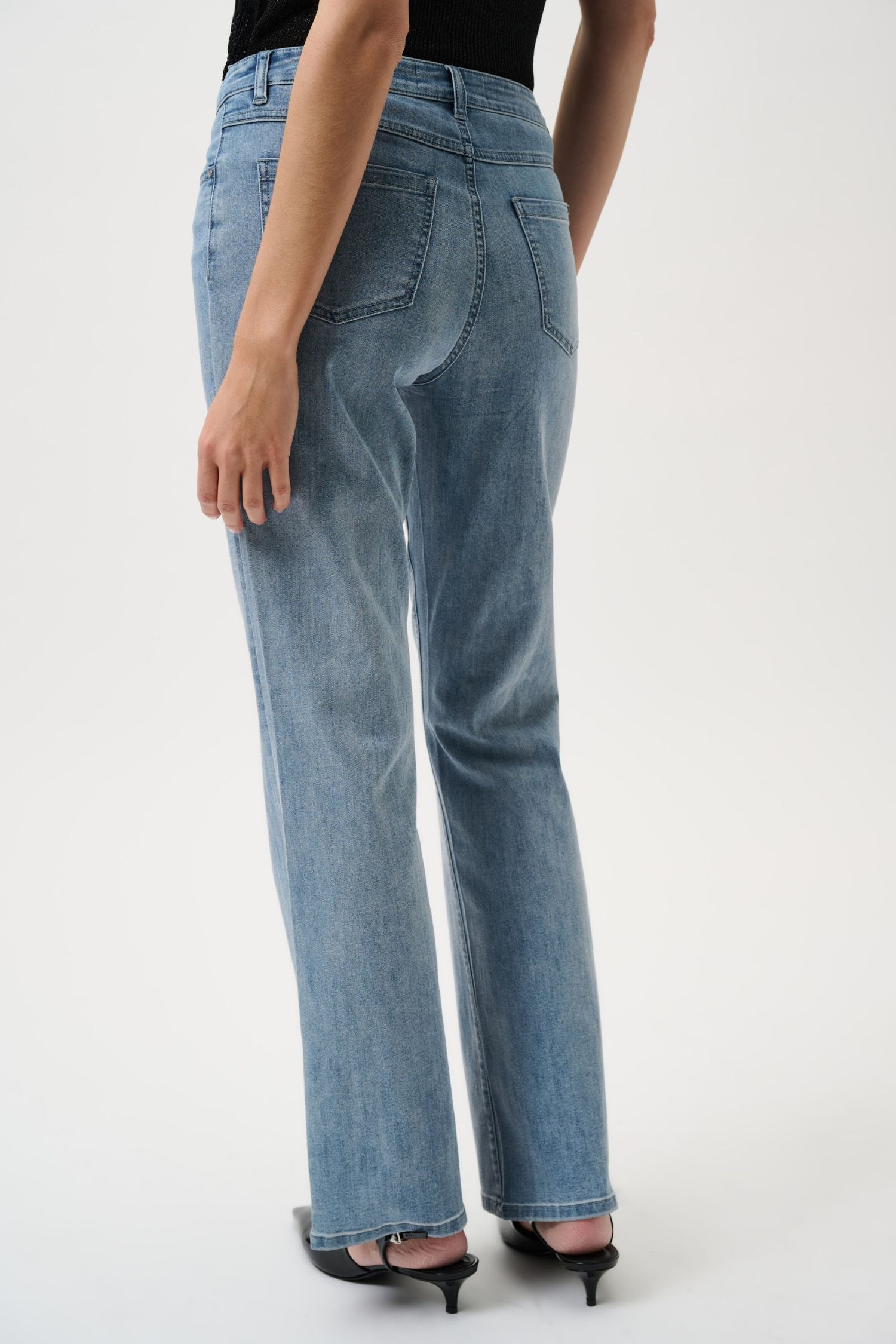 Back view of Joseph Ribkoff Brooke Bootcut Jean - Style 251967 in light blue denim