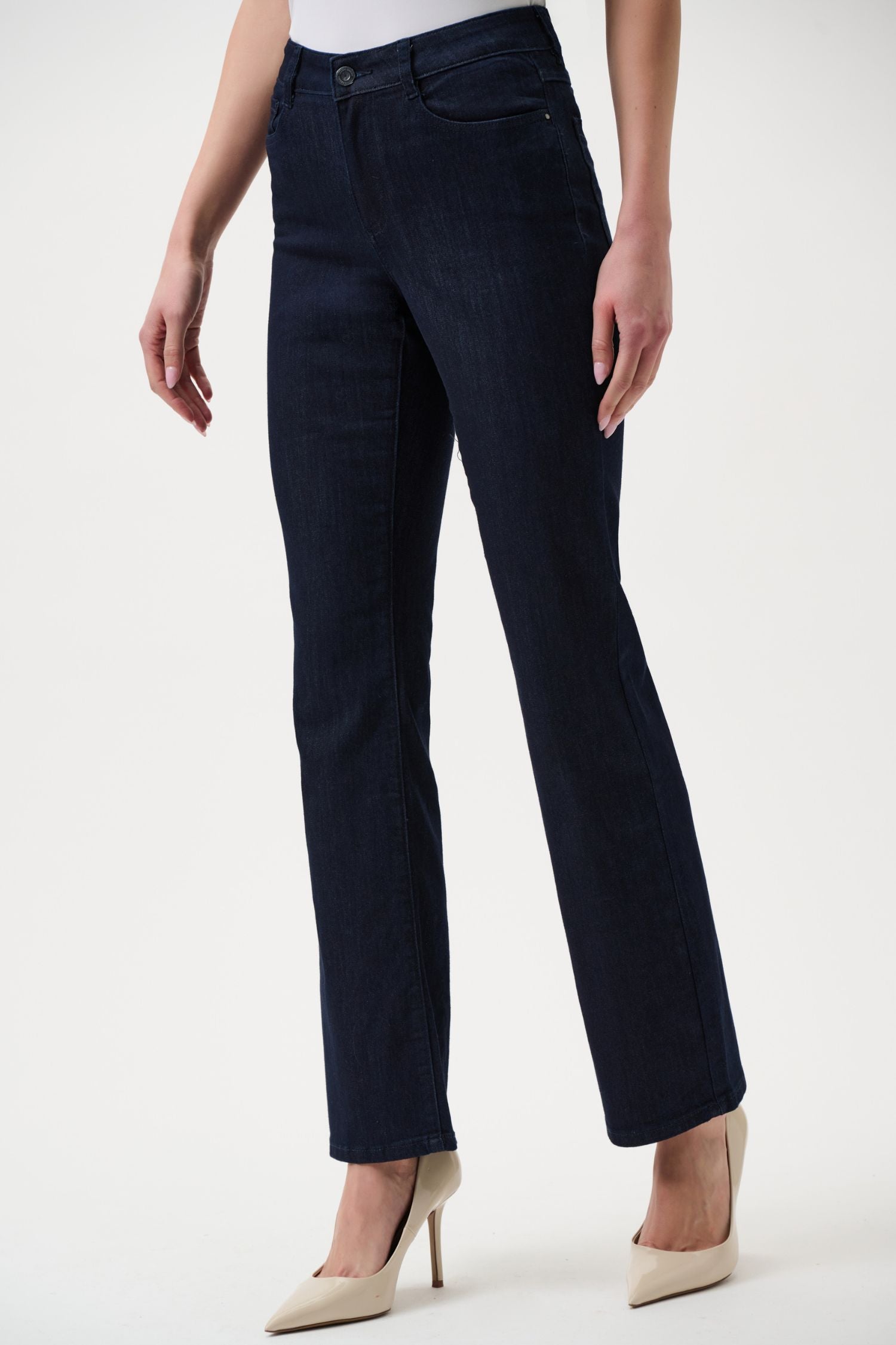Front view of Joseph Ribkoff Brooke Bootcut Jean - Style 251967 in dark blue