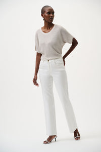 Front view of Joseph Ribkoff Brooke Bootcut Jean - Style 251967 in white