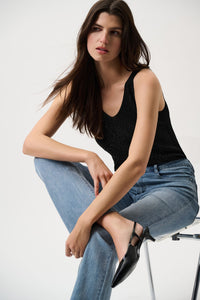 Seated view of Joseph Ribkoff Brooke Bootcut Jean - Style 251967 light blue denim