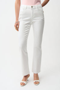 Front view of Joseph Ribkoff Brooke Classic Bootcut Jean - Style 261993-WHT
