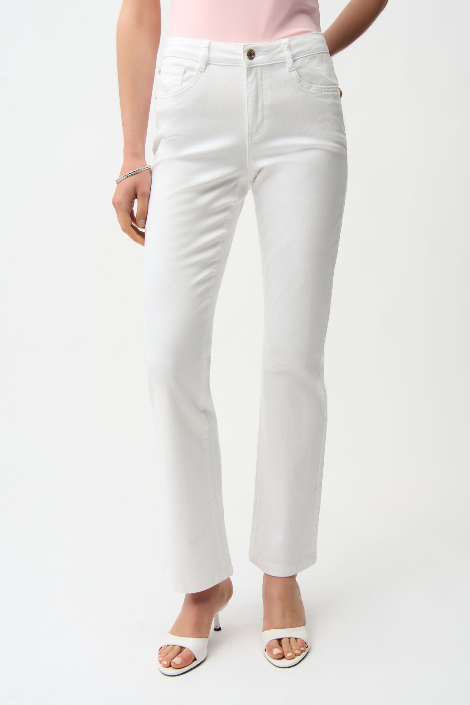 Front view of Joseph Ribkoff Brooke Classic Bootcut Jean - Style 261993-WHT