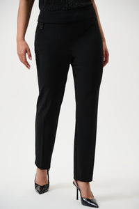 Front view2 of Joseph Ribkoff Classic Tailored Slim Pant - Style 144092 in black