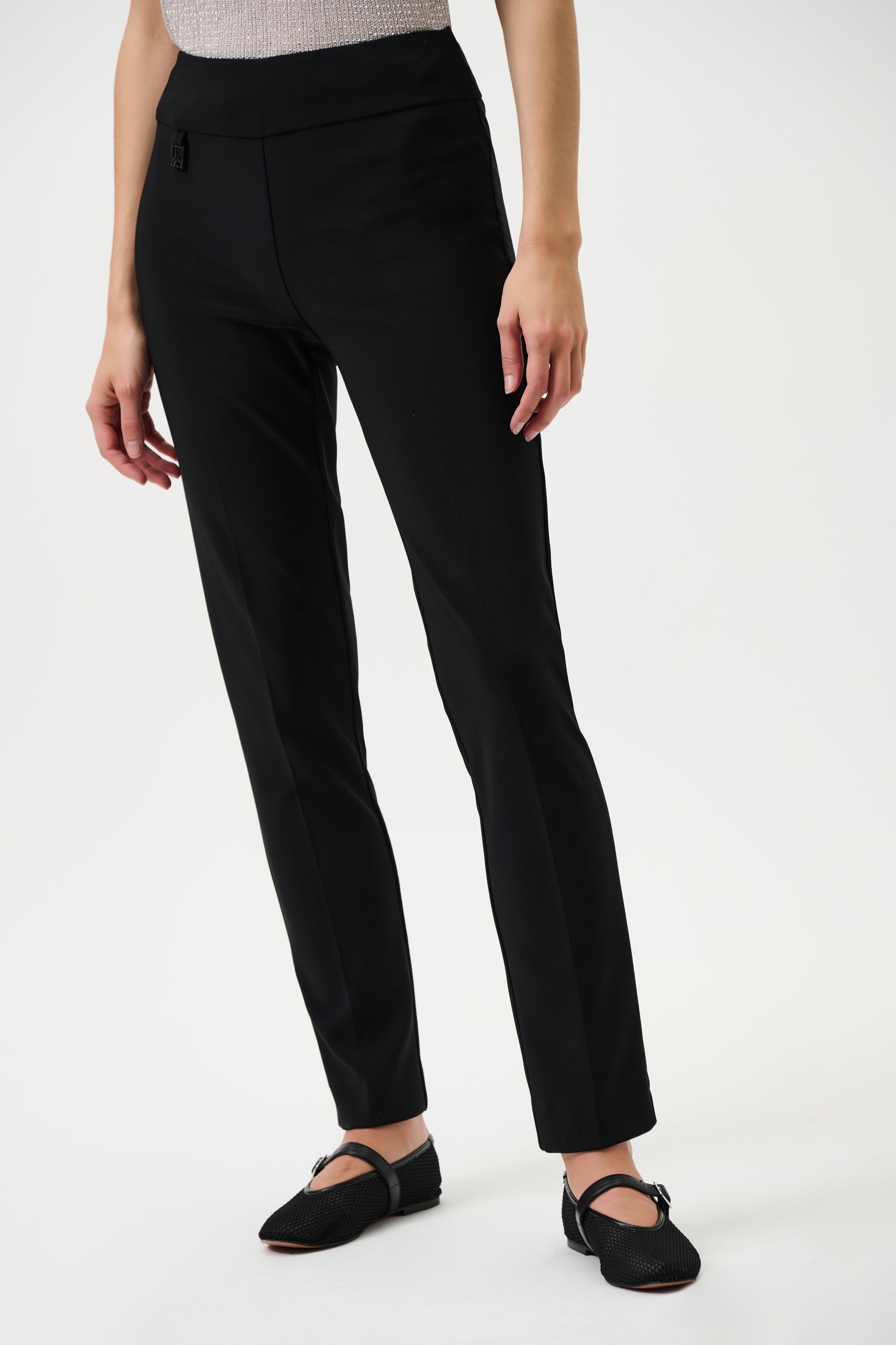 Front view of Joseph Ribkoff Classic Tailored Slim Pant - Style 144092 in black