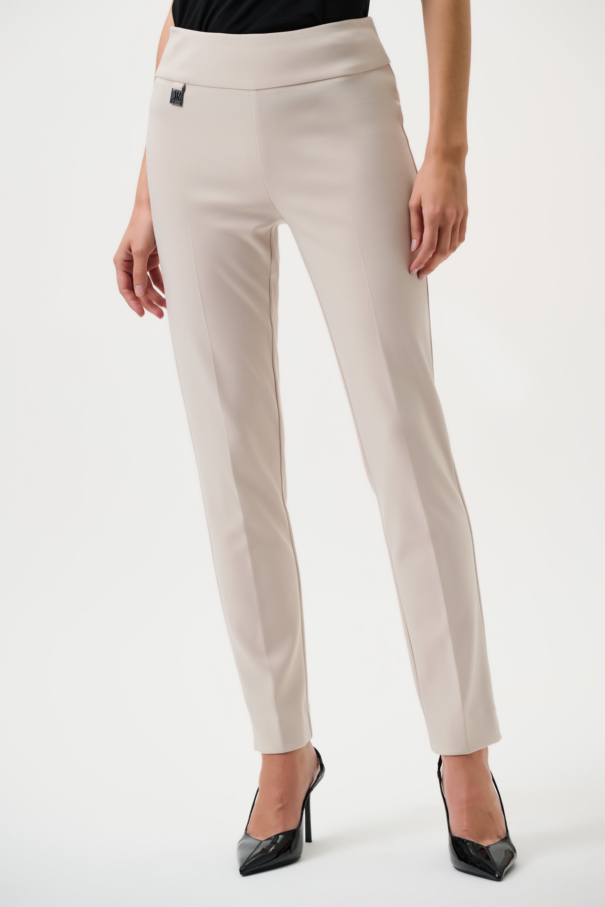 Front view of Joseph Ribkoff Classic Tailored Slim Pant - Style 144092 in moonstone