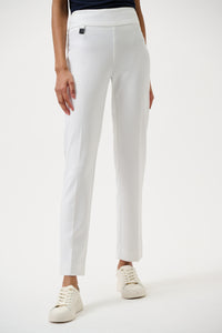 Front view of Joseph Ribkoff Classic Tailored Slim Pant - Style 144092 in vanilla
