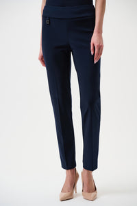 Front view of Joseph Ribkoff Classic Tailored Slim Pant - Style 144092 in midnight