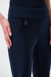 Waistband view of Joseph Ribkoff Classic Tailored Slim Pant - Style 144092 in midnight