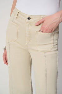 Front closeup of Joseph Ribkoff Culotte Jeans - Style 251901-MS in moonstone