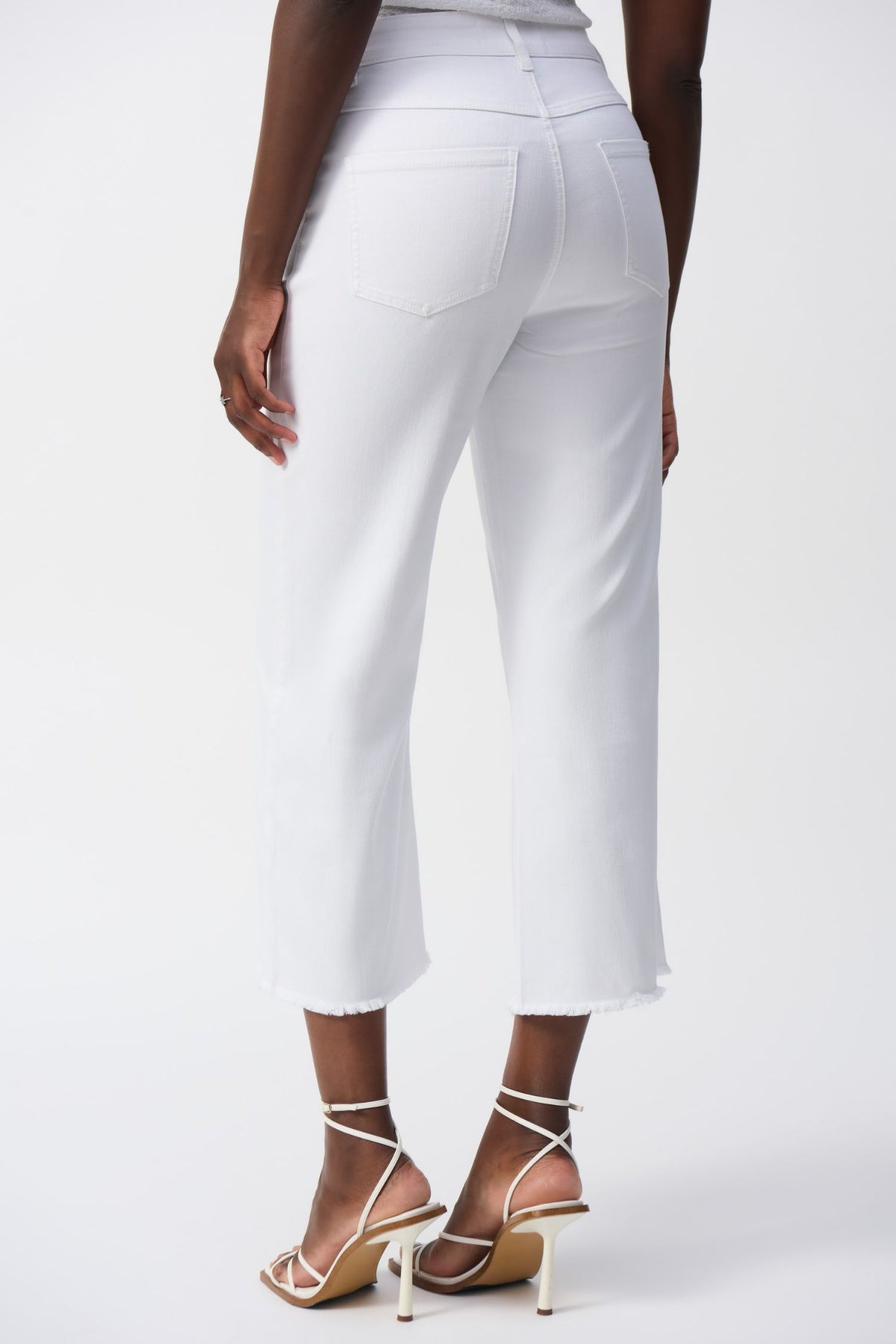 Back view of Joseph Ribkoff Culotte Jeans - Style 251901-WHT