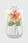 Joseph Ribkoff Embroidered Flower Cotton Shirt - Style 251938-VANM