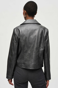 Joseph Ribkoff Faux Leather Biker Jacket - Style 234902, gunmetal,  back