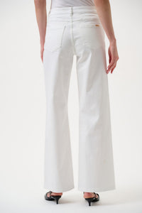 Back view of Joseph Ribkoff Goldie Classic Wide-Leg Stretch Jeans - Style 251968 in white