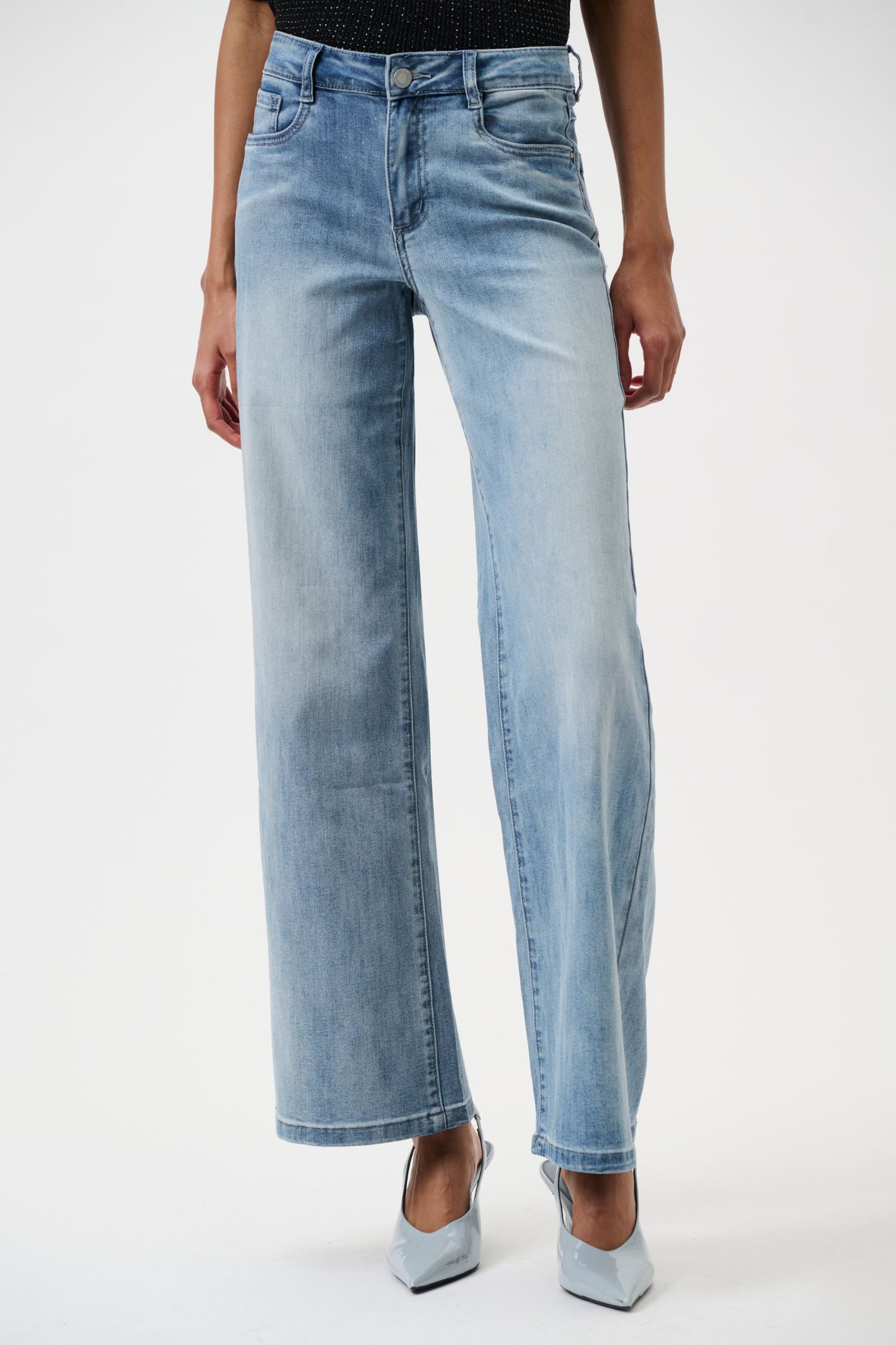 Joseph Ribkoff Goldie Classic Wide-Leg Stretch Jeans - Style