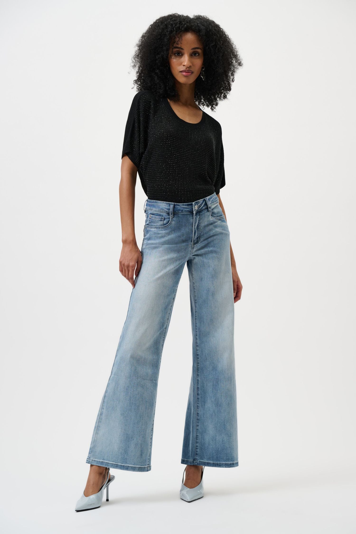 Joseph Ribkoff Goldie Classic Wide-Leg Stretch Jeans - Style