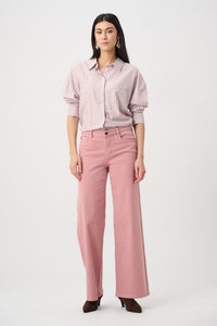 Outfit view of Joseph Ribkoff Goldie Classic Wide-Leg Stretch Jeans - Style 251968 in vintage rose