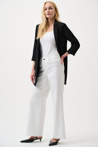 Outfit view of Joseph Ribkoff Goldie Classic Wide-Leg Stretch Jeans - Style 251968 in white