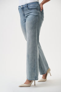 Side view2 of Joseph Ribkoff Goldie Classic Wide-Leg Stretch Jeans - Style 251968 in light denim