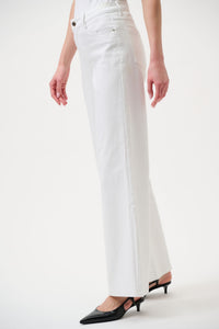 Side view of Joseph Ribkoff Goldie Classic Wide-Leg Stretch Jeans - Style 251968 in white