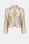 Off model view of Joseph Ribkoff Leatherette Jacket - Style 254925