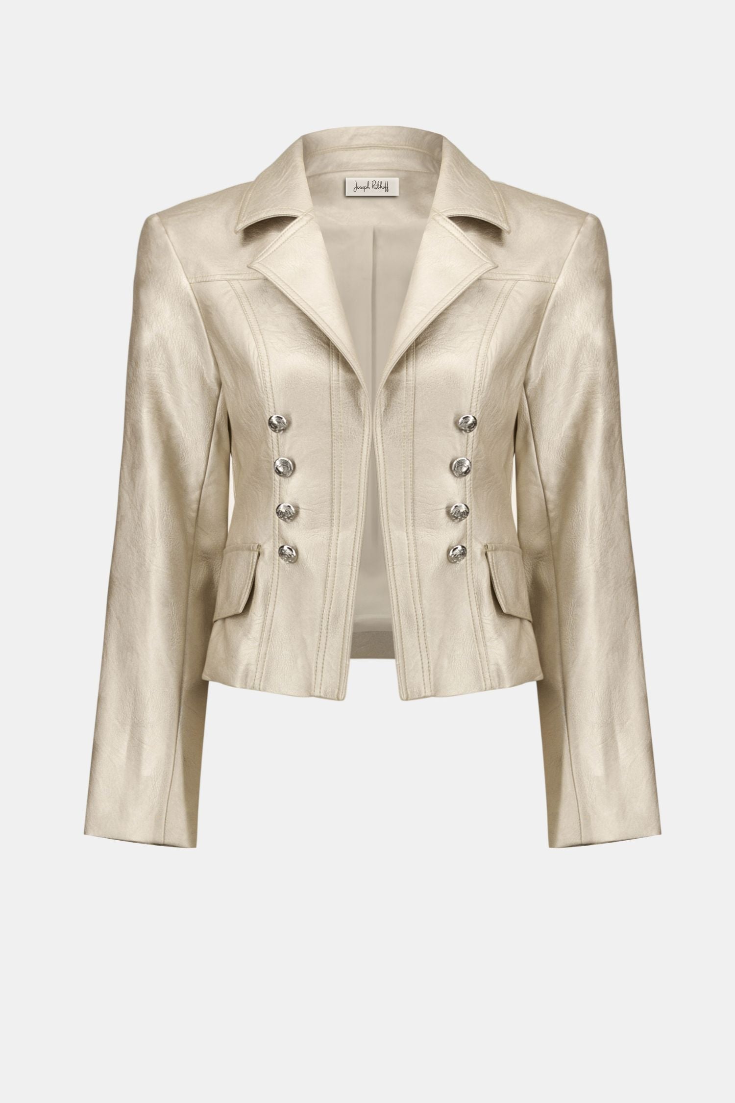 Off model view of Joseph Ribkoff Leatherette Jacket - Style 254925